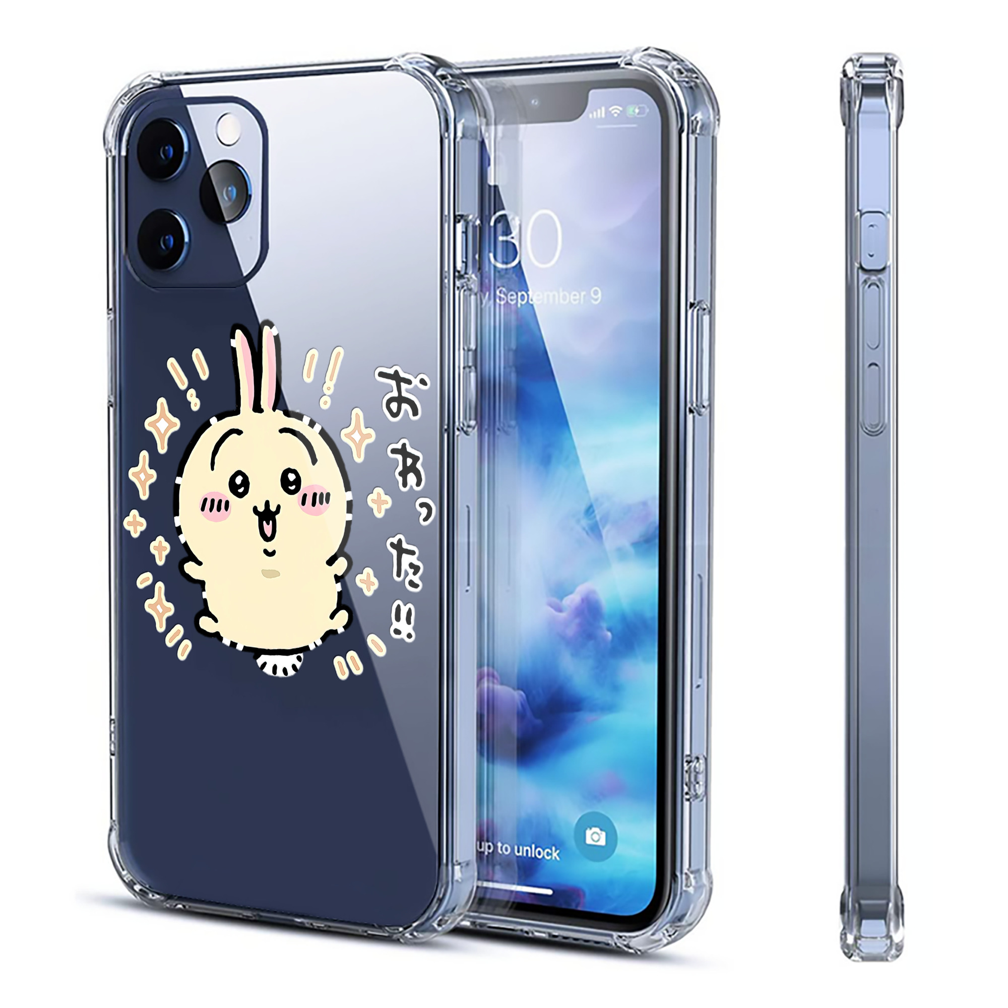 （画像用） ちいかわ うさぎ Chii-kawa usagi 【iPhone 12シリーズ対応】透明スマホケース（クリアソフトケース）